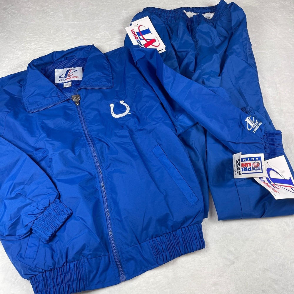 Vtg 90s Indianapolis Colts Logo Athletic Track Suit NFL Pro Line Blue Mens M NWT